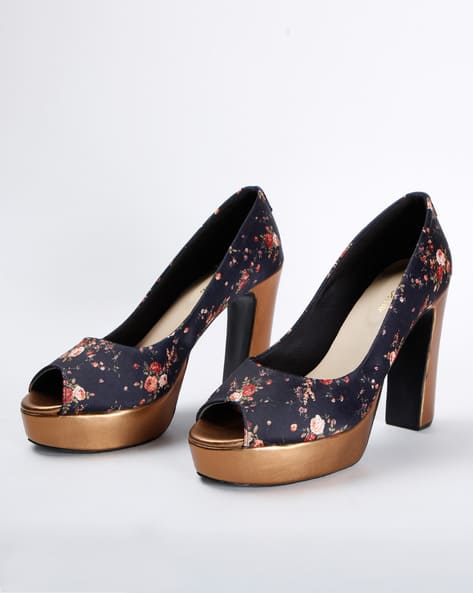 Buy Navy Blue Heeled Sandals for Women by Kraft Cellar Online