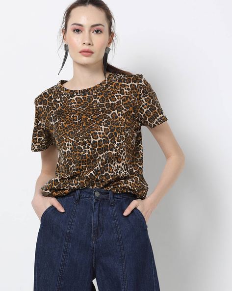 cheetah t shirt women's