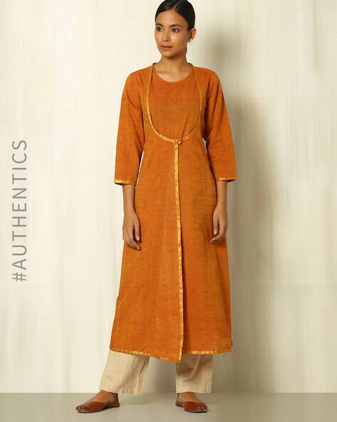 zari border kurtis