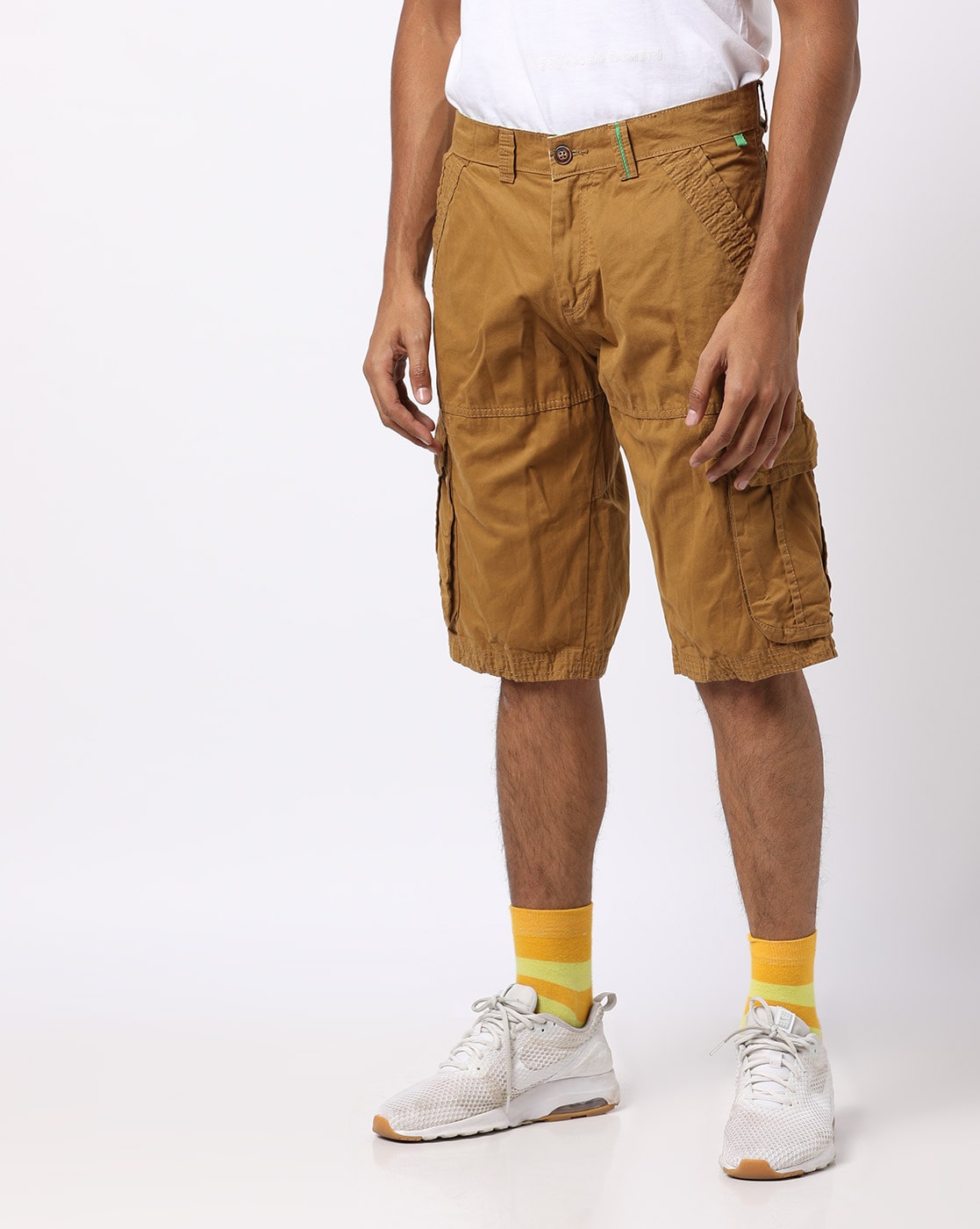 Buy Khaki Shorts 3 4ths For Men By Fifty Two Online Ajio Com