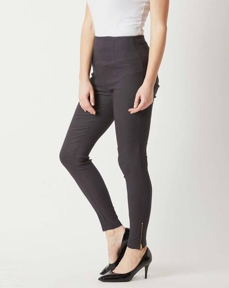 High-Rise Jeggings with Zip