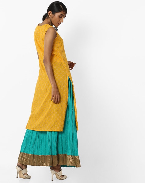 Buy Beige Soft Cotton Embroidered Dori V Neck Heer Kurta Lehenga Set For  Women by Gulabo Jaipur Online at Aza Fashions.