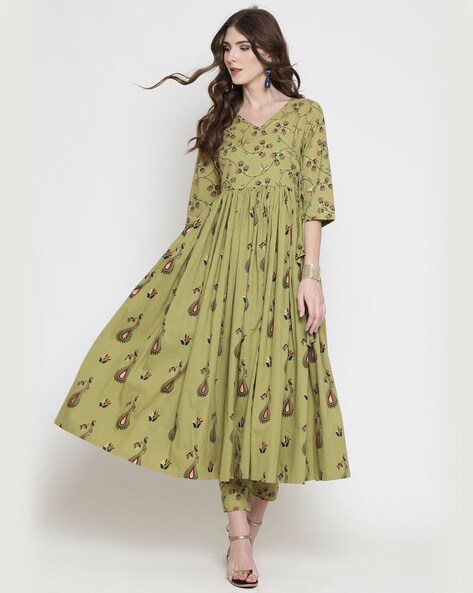 anarkali printed kurta