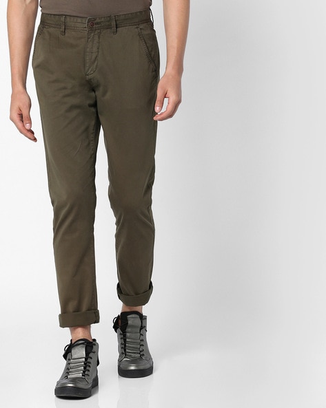 Buy Olive Green Trousers & Pants for Men by AJIO Online