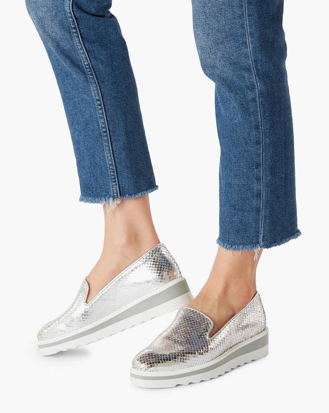 dune silver loafers