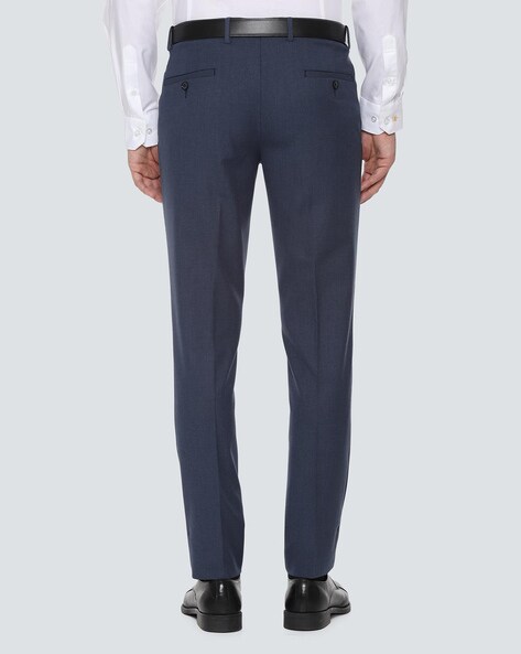 Limehaus  Mens Navy Blue Slim Fit Trousers  SuitDirectcouk