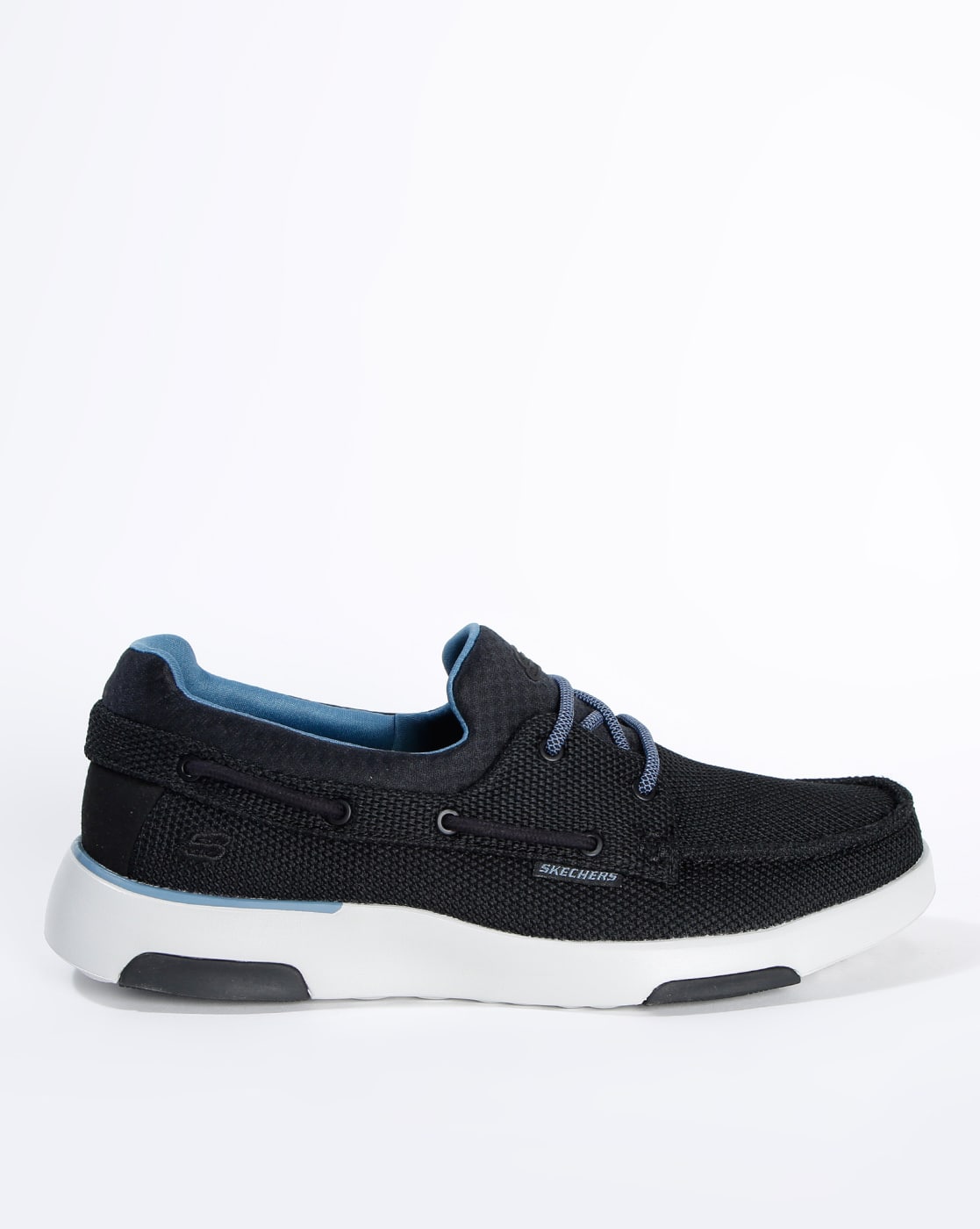 skechers boat shoes black