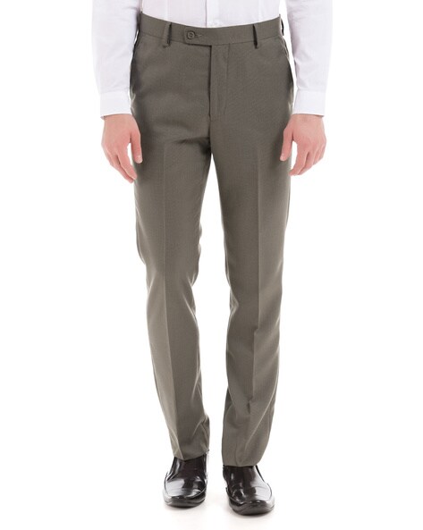 Buy ARROW Mens Tapered Fit Solid Formal Trousers | Shoppers Stop