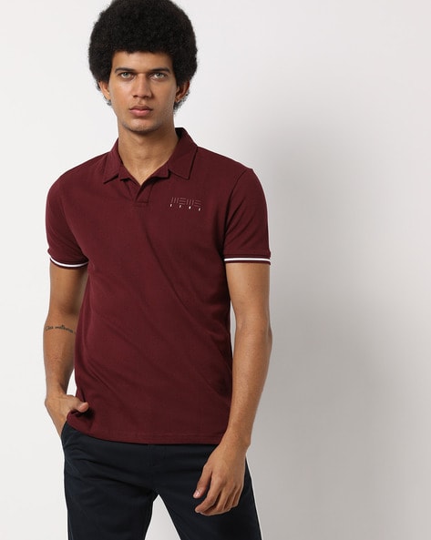 burgundy t shirt mens