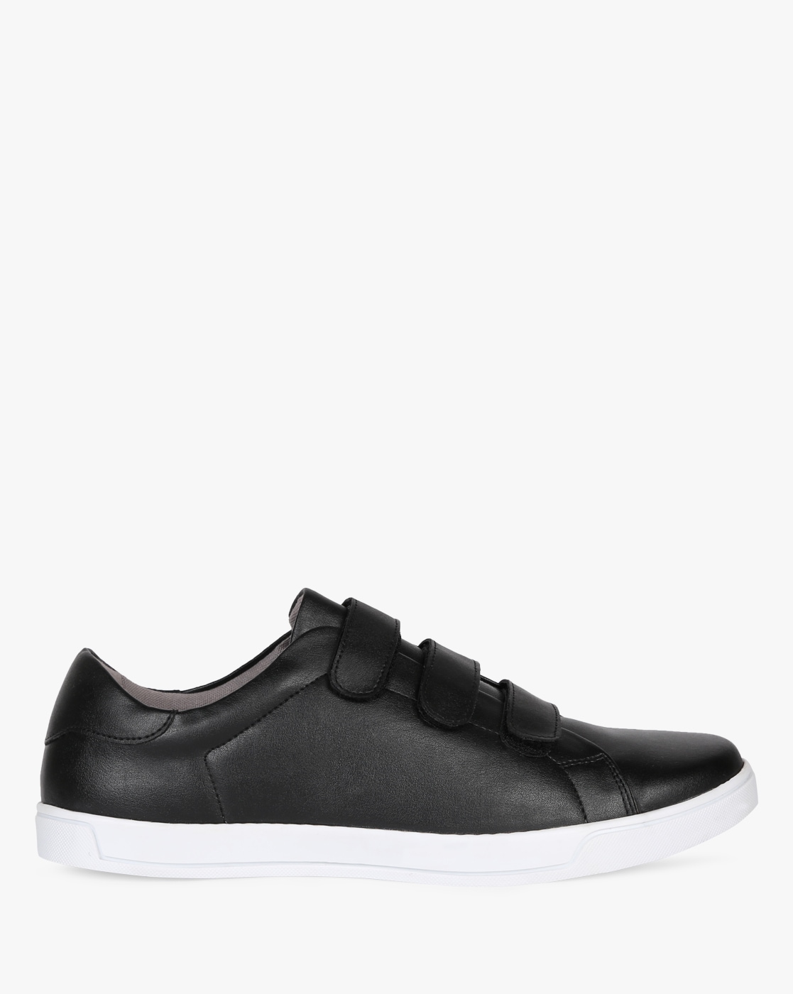 For 600/-(70% Off) Panelled Multi-Strap Slip-On Sneakers at Ajio