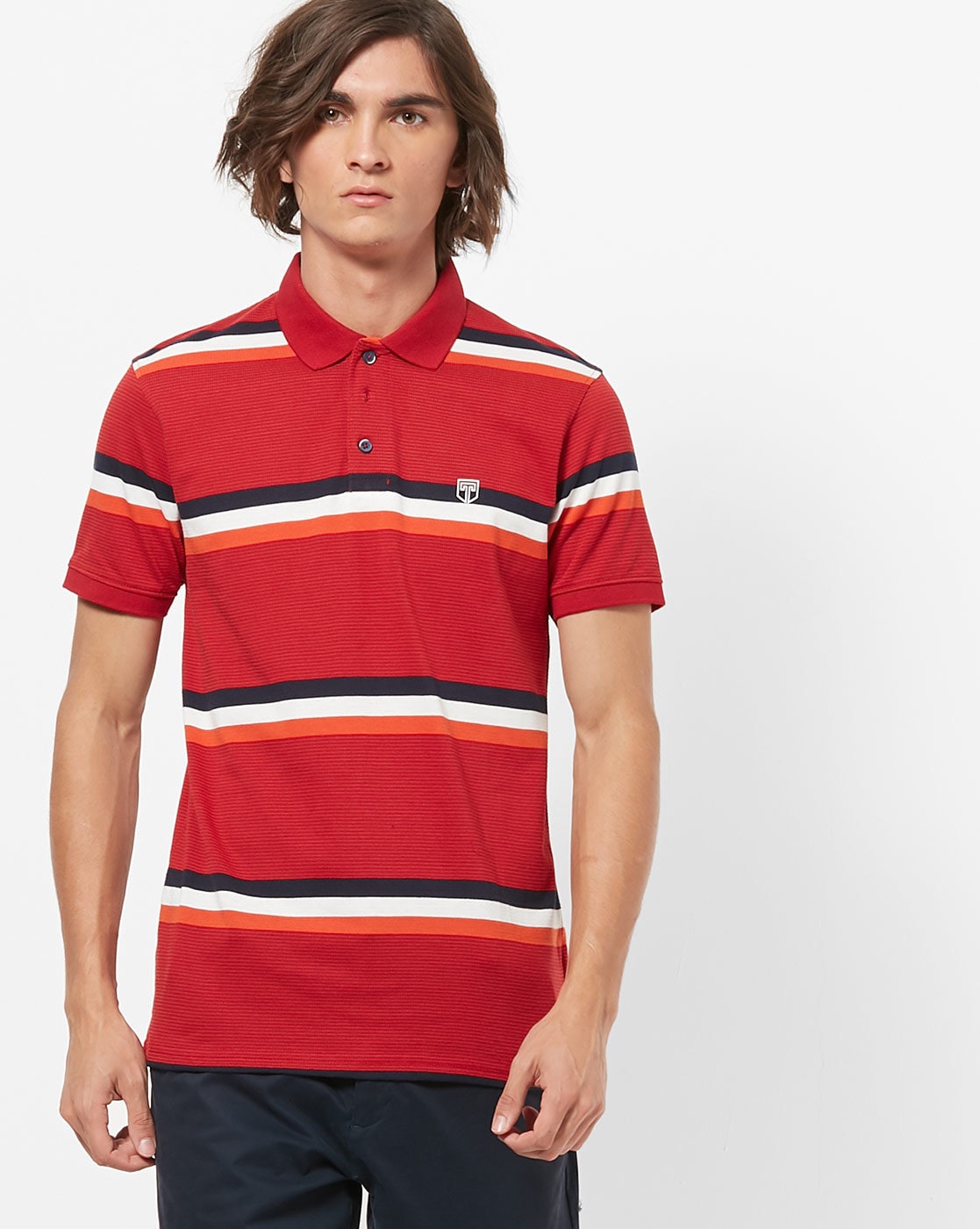 red striped polo t shirt