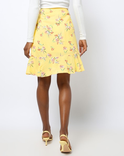 Timeless Favorite Floral Chiffon Maxi Skirt In Yellow, 49% OFF