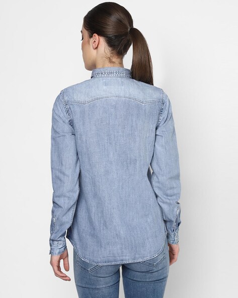 Replay Light Wash Denim Shirt | ASOS