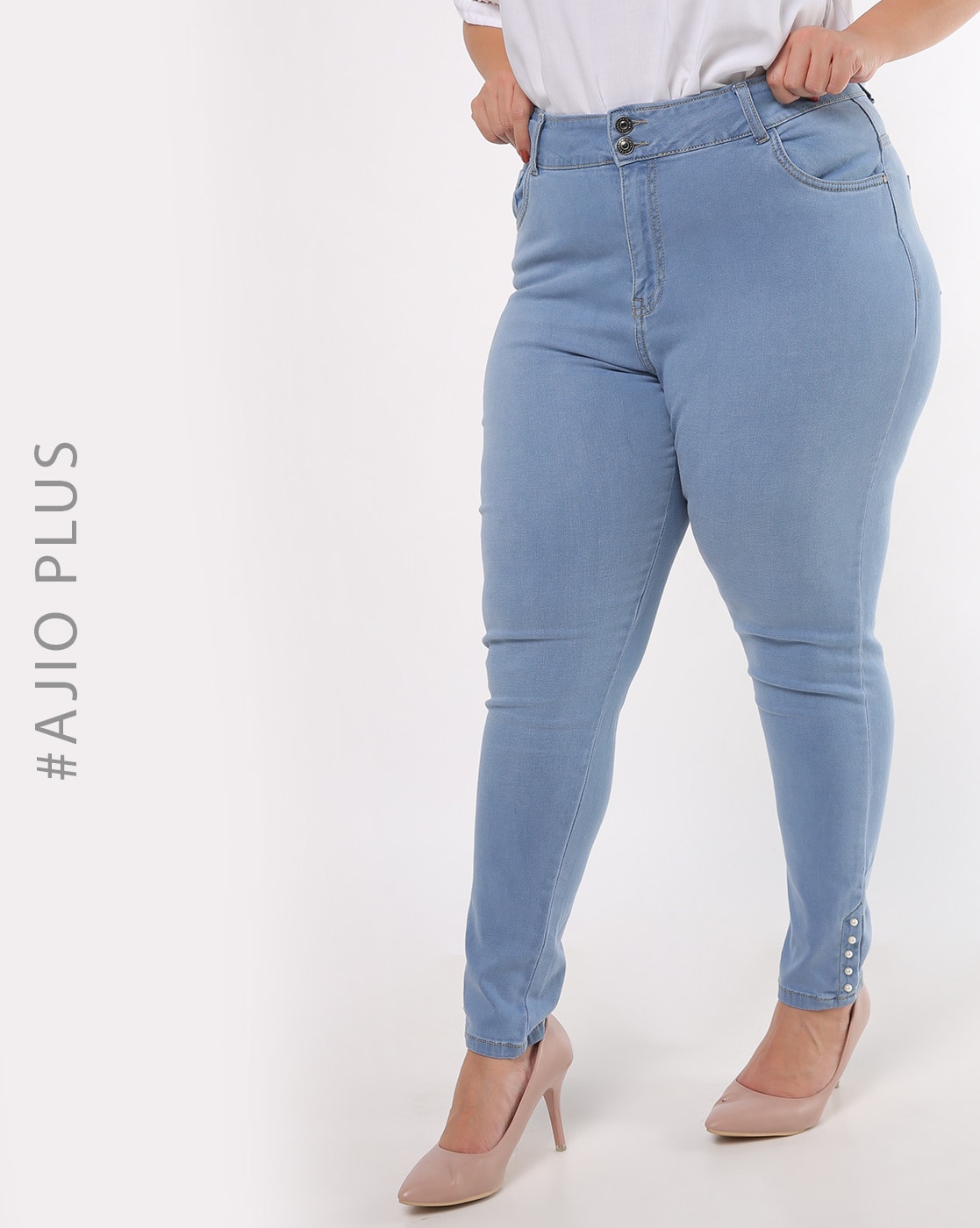 High Waist Royal Blue Women Plus Size Jeggings, Casual Wear, Skinny Fit at  Rs 2899 in Bengaluru