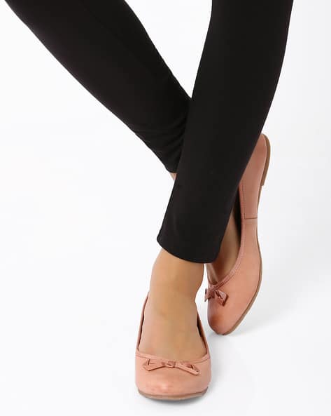 Brown Newlook Flat Shoes Ballerinas With Bow Detail