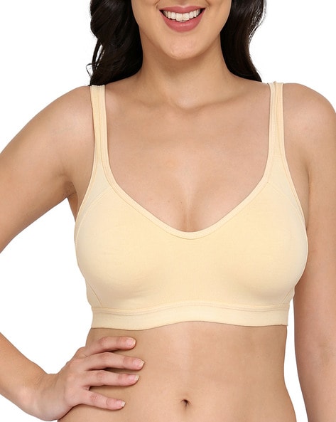 beige sports bra