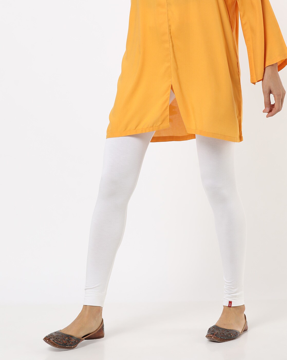 Buy Go Colors White Shimmer Leggings online