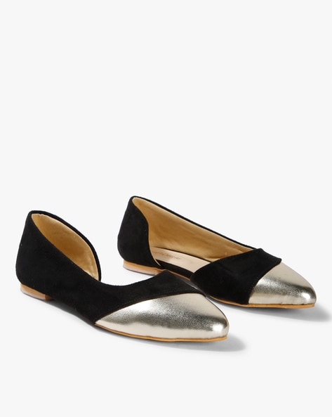 Kraft Cellar Pointed-Toe Textured Ballerinas