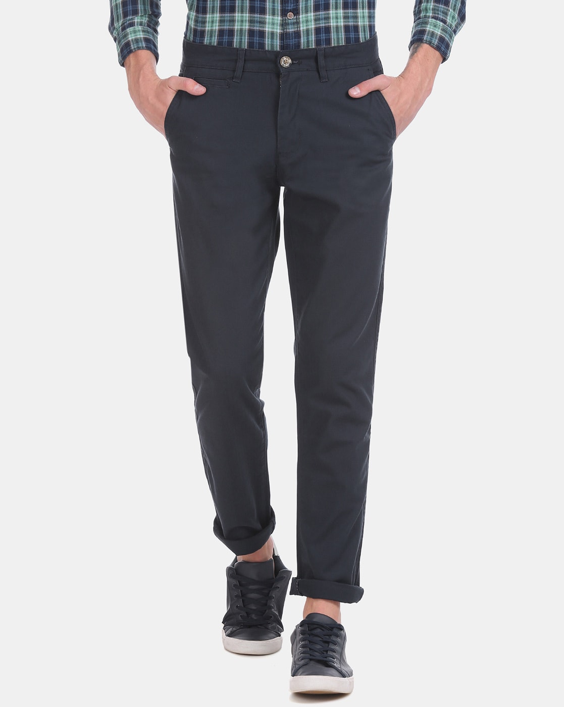Ruf & Tuf Slim Fit Men Black Trousers - Buy Ruf & Tuf Slim Fit Men Black  Trousers Online at Best Prices in India | Flipkart.com