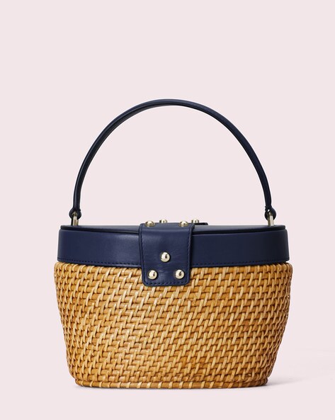 Buy KATE SPADE Rose Basket Bag with Top Handle | Brown & Blue Color Women |  AJIO LUXE