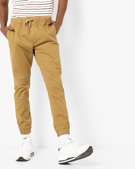 slim khaki joggers