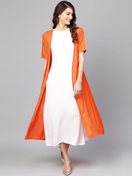 Buy White ☀ Orange Dresses for Women by ...
