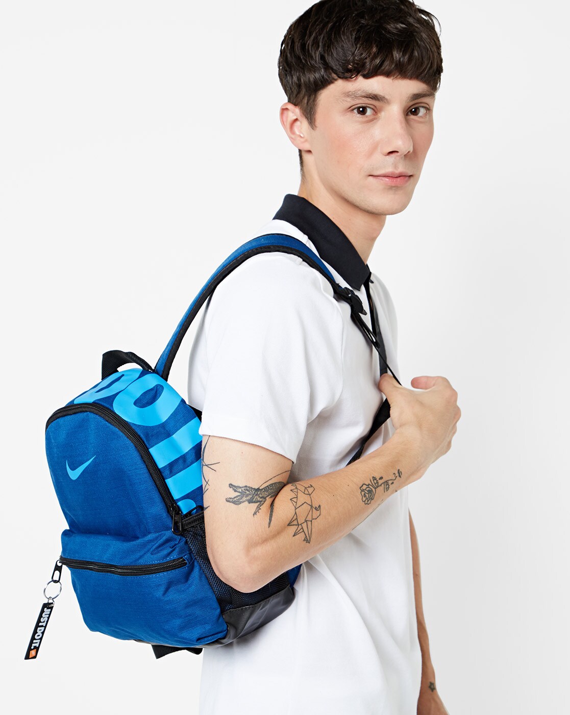 nike textured backpack with signature branding