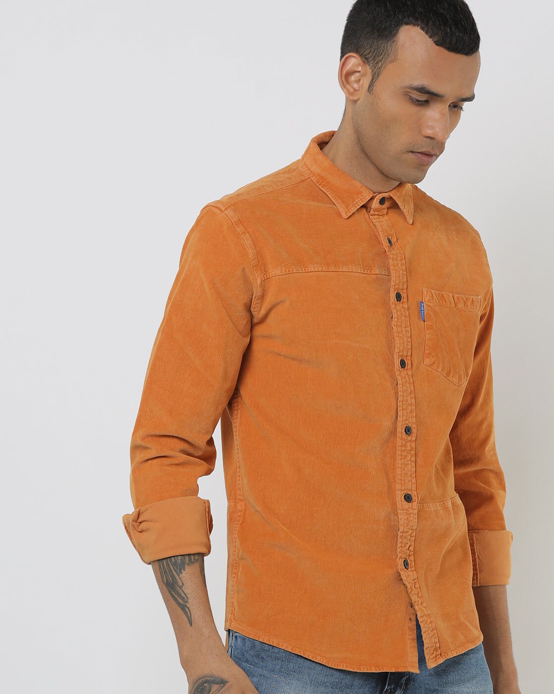 Buy Golden Yellow Shirts for Men by Blue Saint Online 