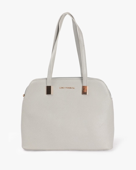 grey tote bag with zip