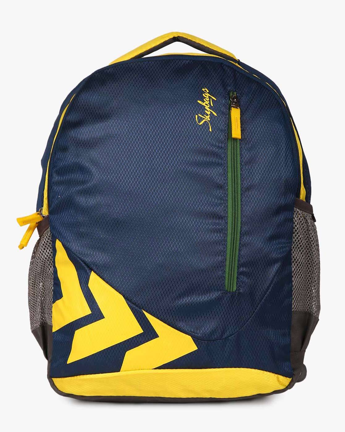 skybags blue and yellow backpack