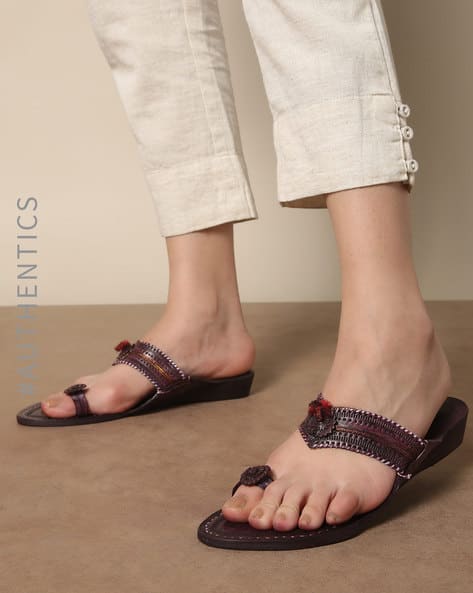 Buy Dark Brown Flip Flop Slippers for Women by Indie Picks