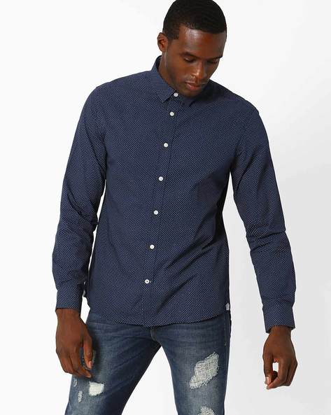 Buy Blue \u0026 White Shirts for Men by Celio Online | Ajio.com