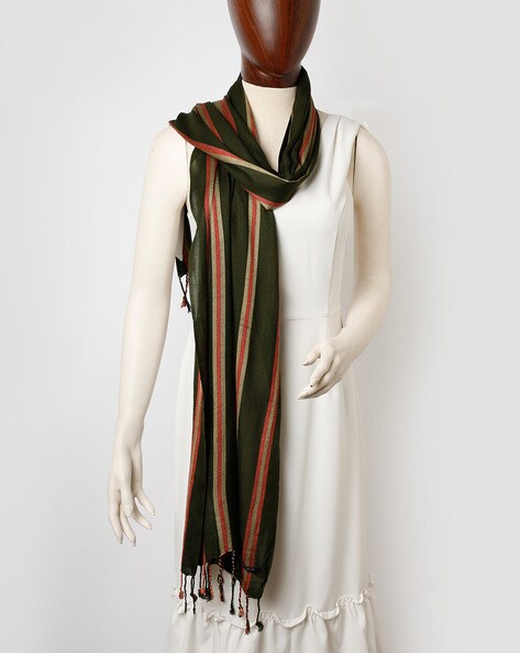 Striped Scarf with Fringes Price in India