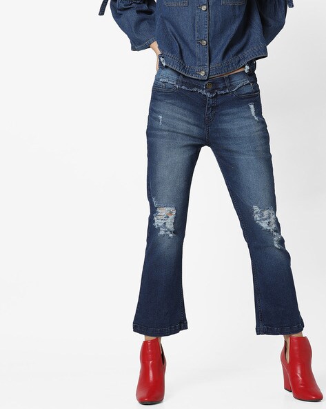 ankle length boot cut jeans