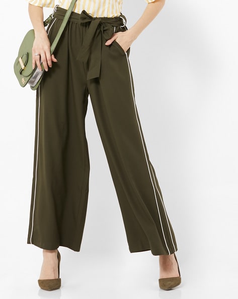 Buy Cream-coloured Trousers & Pants for Women by AJIO Online | Ajio.com