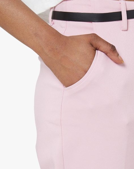 TROUSERS WITH TAB HEMS  Light pink  ZARA India