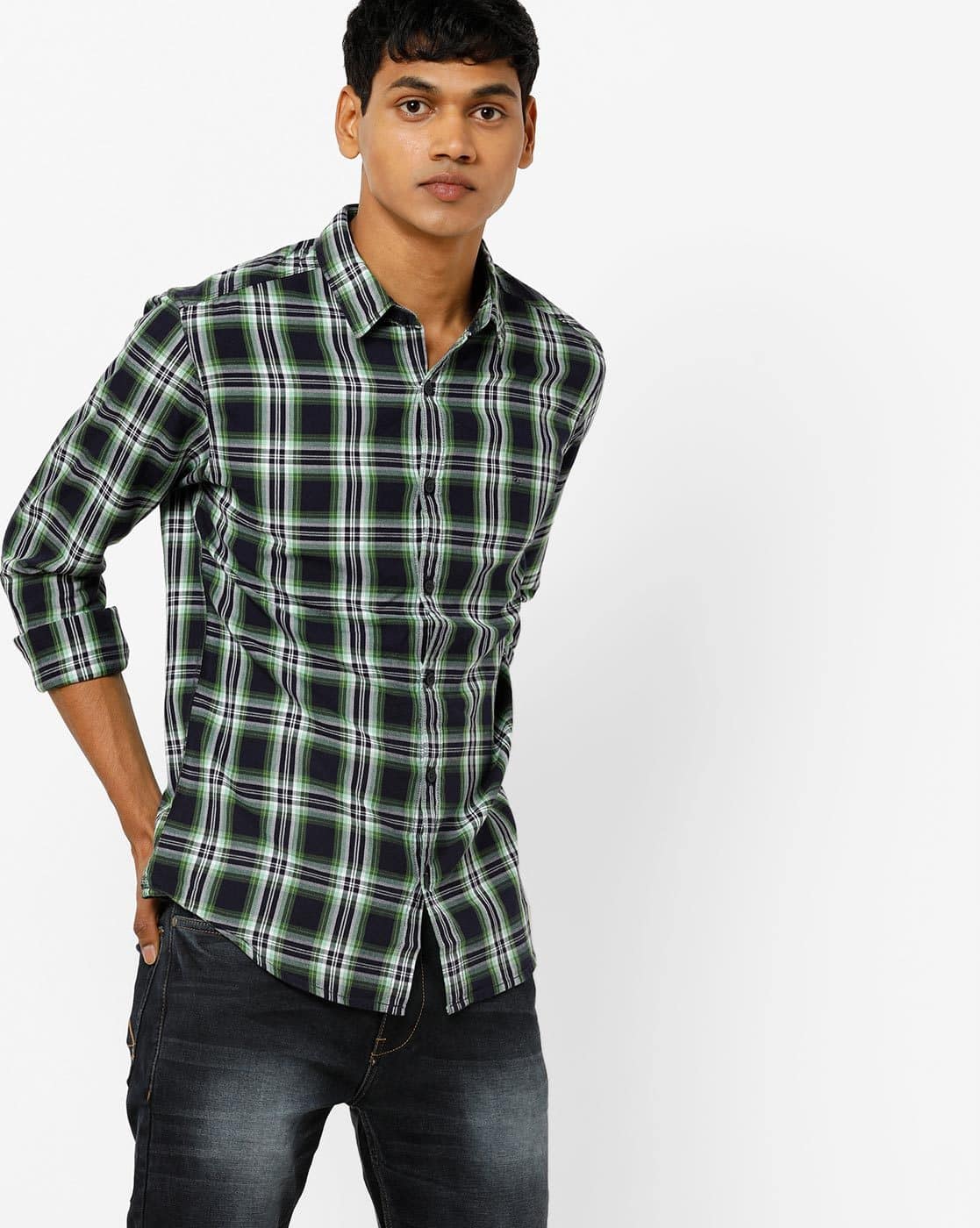 Buy Black \u0026 Green Shirts for Men by 