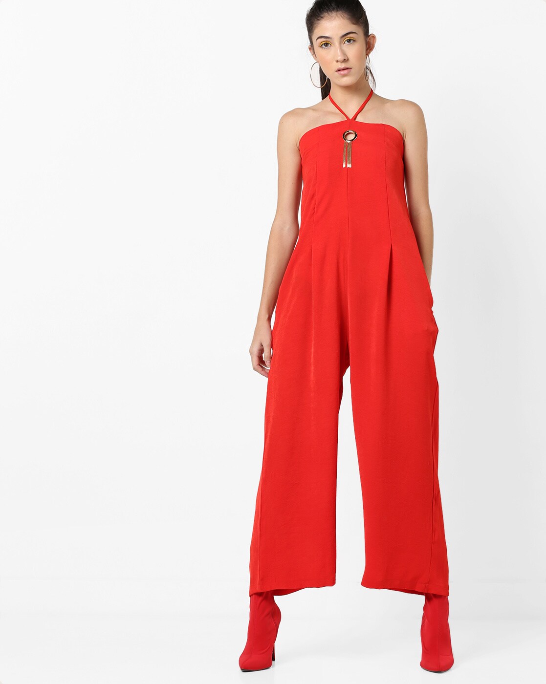 halter neck backless jumpsuit