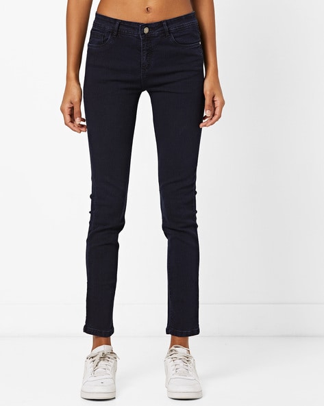 Mid-Rise Straight Jeans