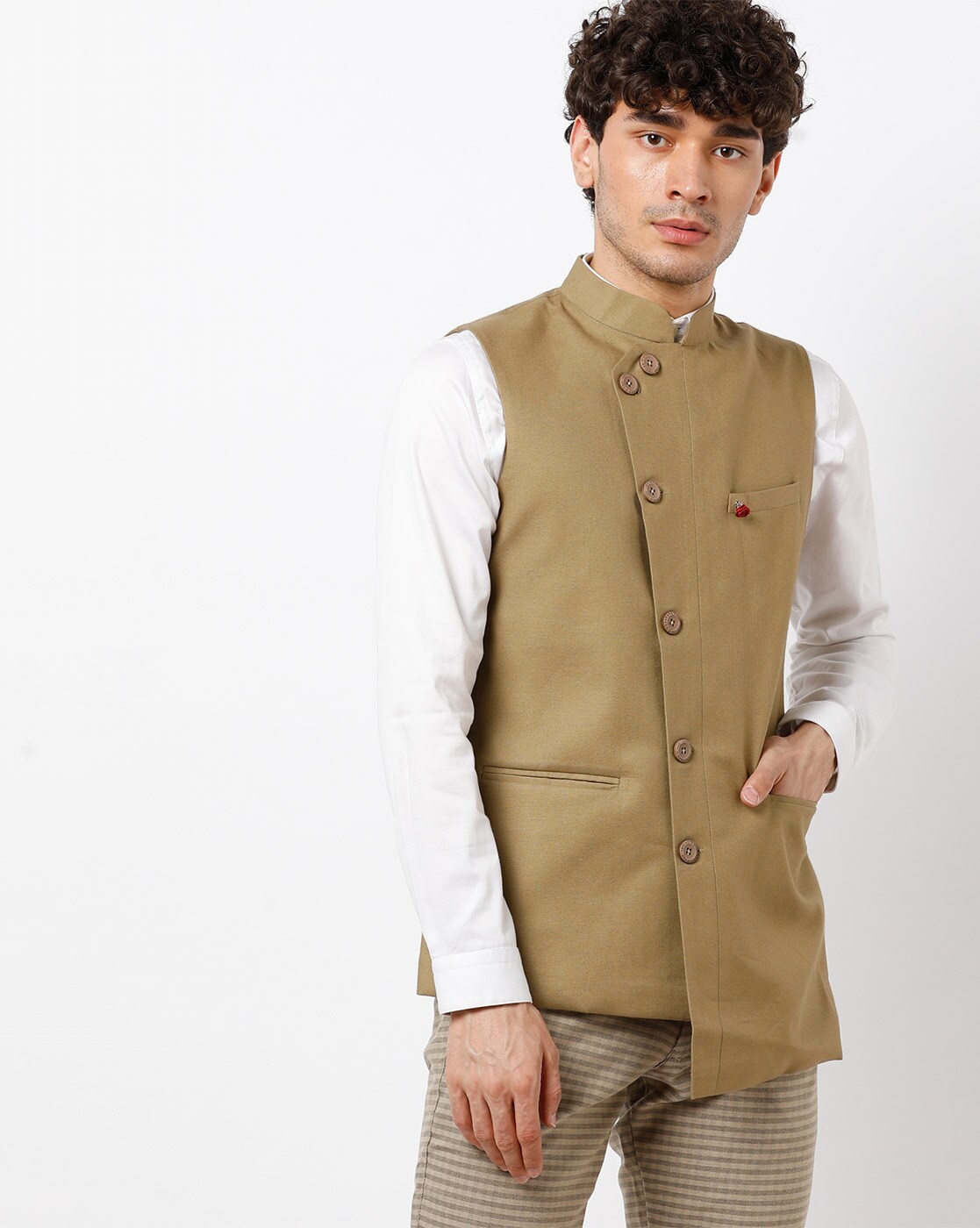 Asymmetric 2024 nehru jacket