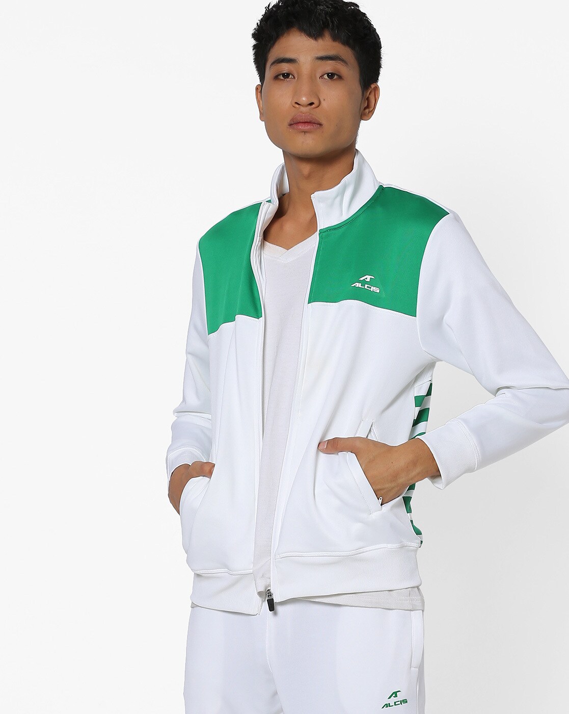 White and 2025 green tracksuit