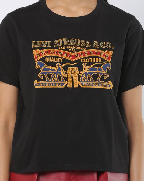 Levi t shirt women's black best sale