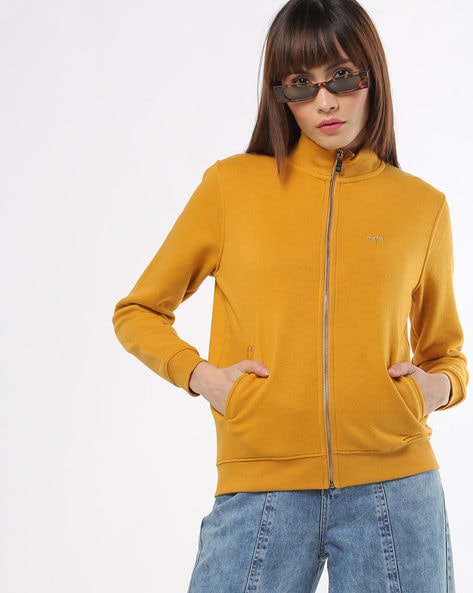 mustard yellow sweatshirt women's