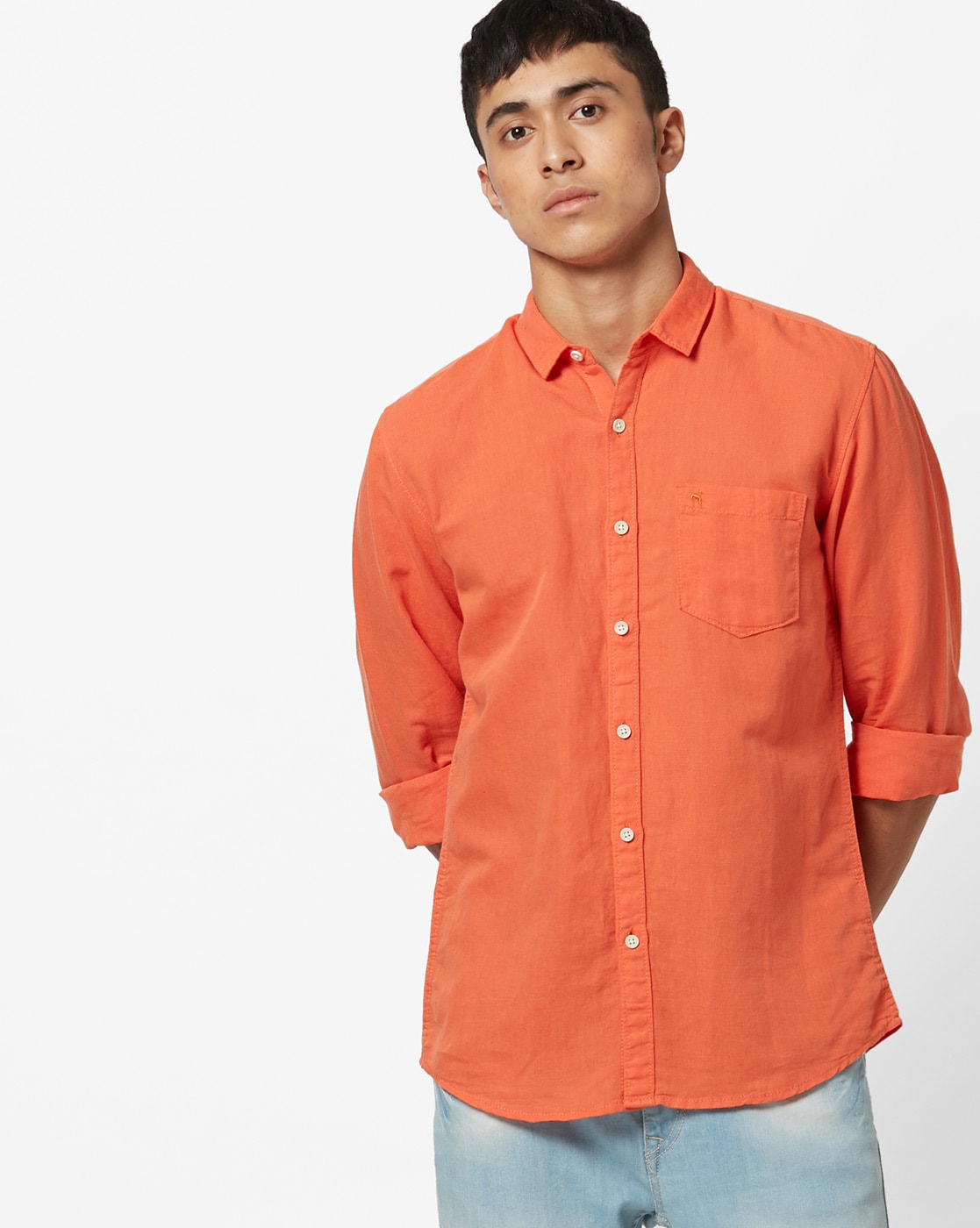 orange wrangler shirt