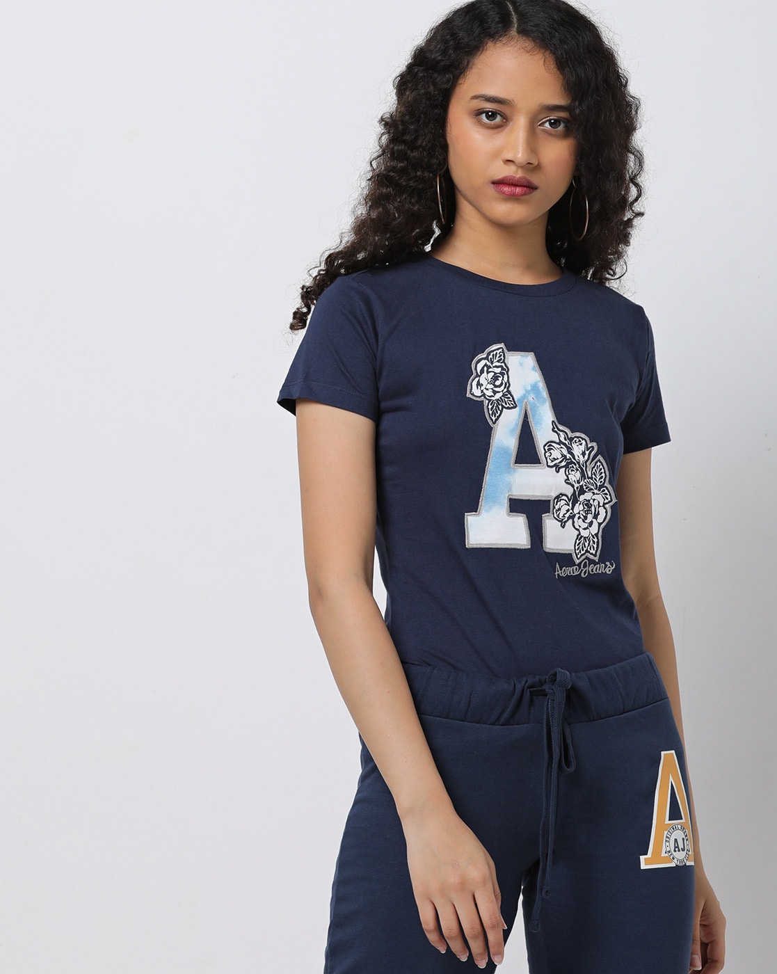 Buy Navy Blue Tshirts For Women By Aero Jeans Womens Online | Ajio.Com