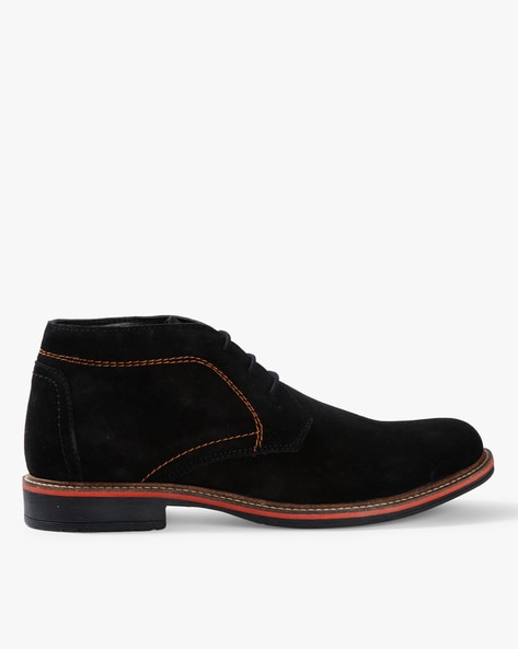 Escaro Panelled Mid-Top Suede Leather Boots