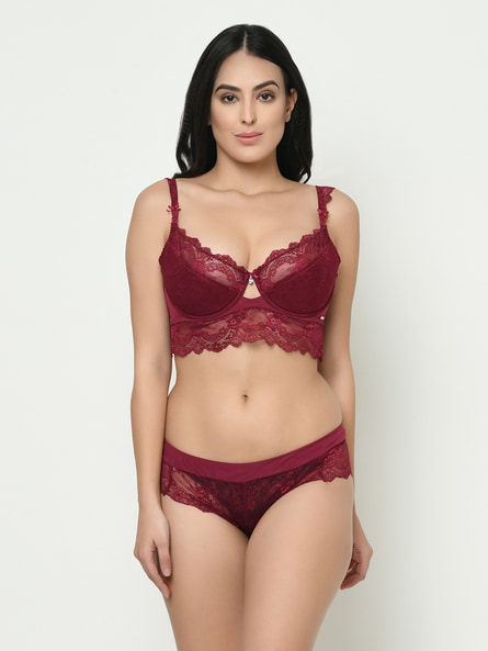 Buy Maroon Lingerie Sets for Women by Curvy Love Online