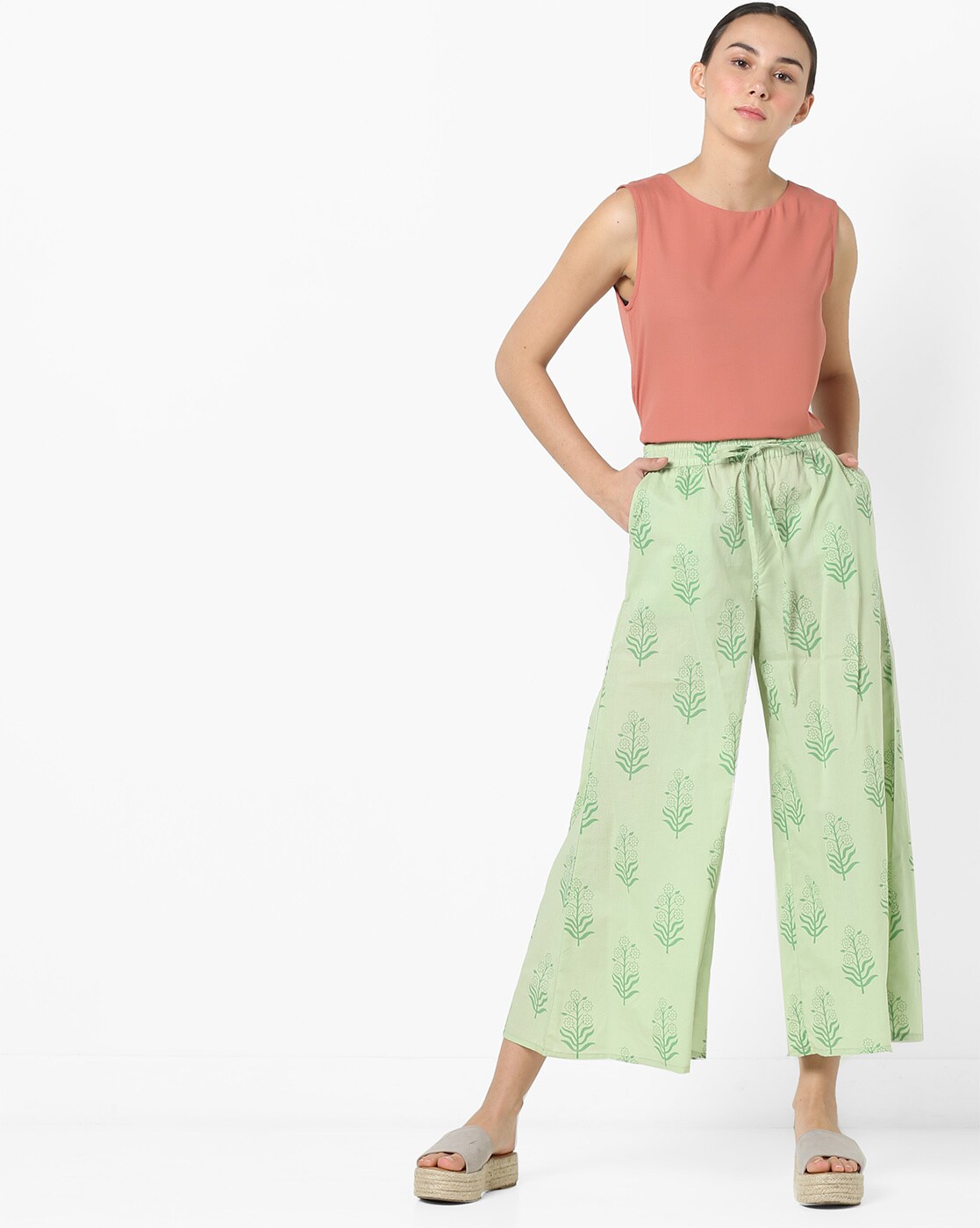 KANCHUK Flared Women Light Green Trousers - Buy KANCHUK Flared Women Light  Green Trousers Online at Best Prices in India | Flipkart.com