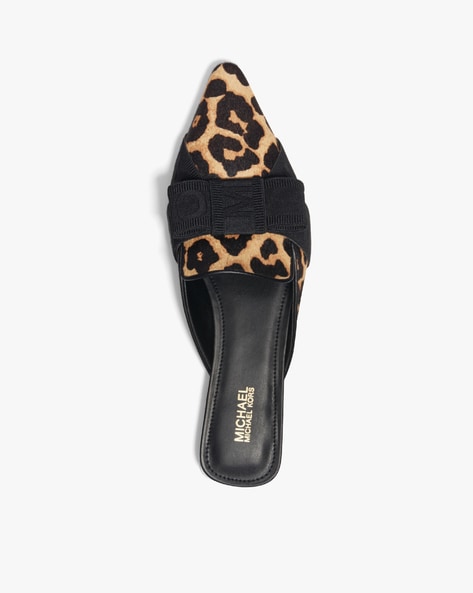 Ames Animal Print Mules with Bow