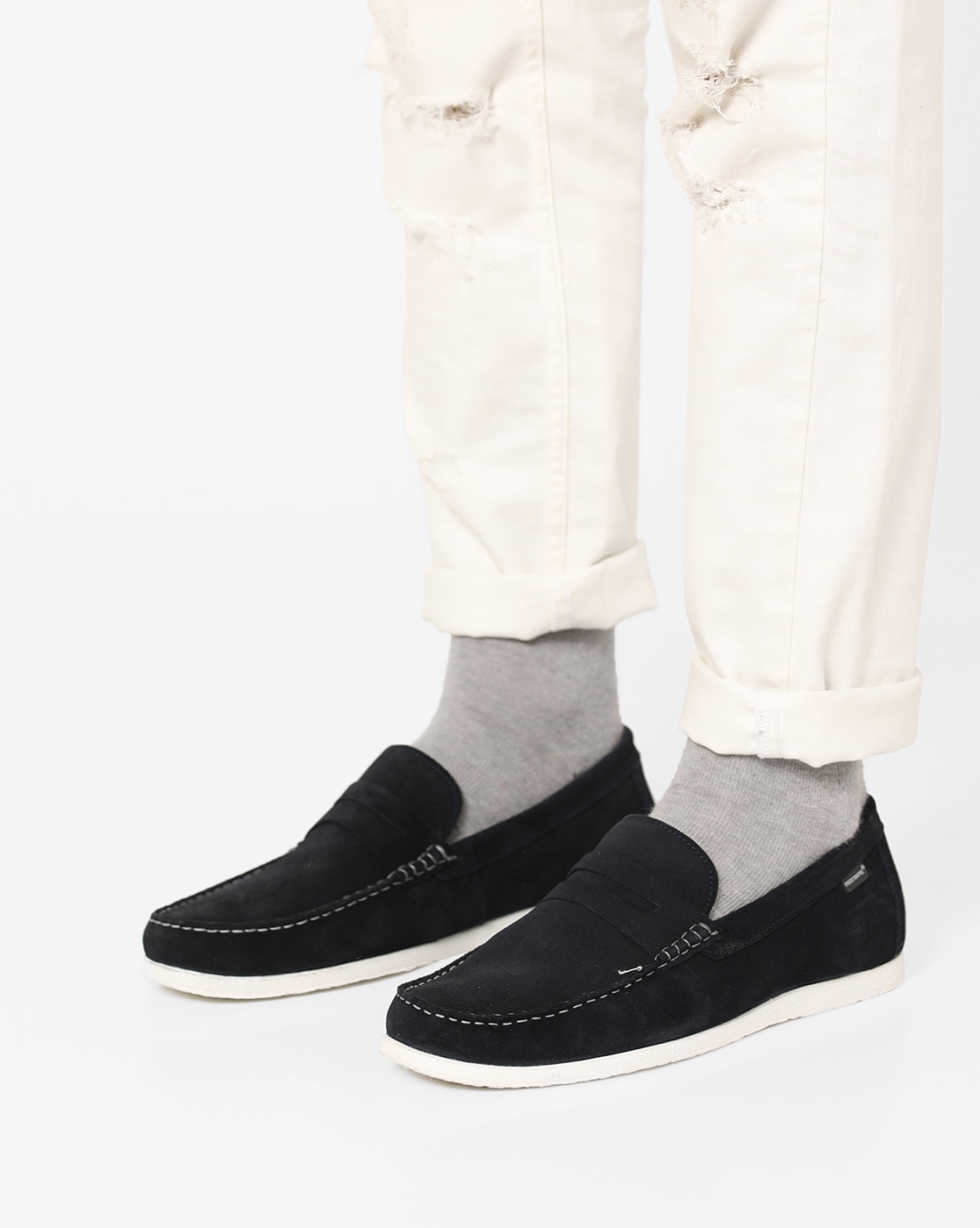 red tape navy casual loafers